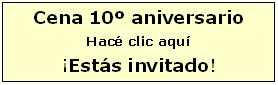 Cena 10º aniversario